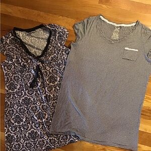 Black and White Patterned Dress and Striped T-Shirt